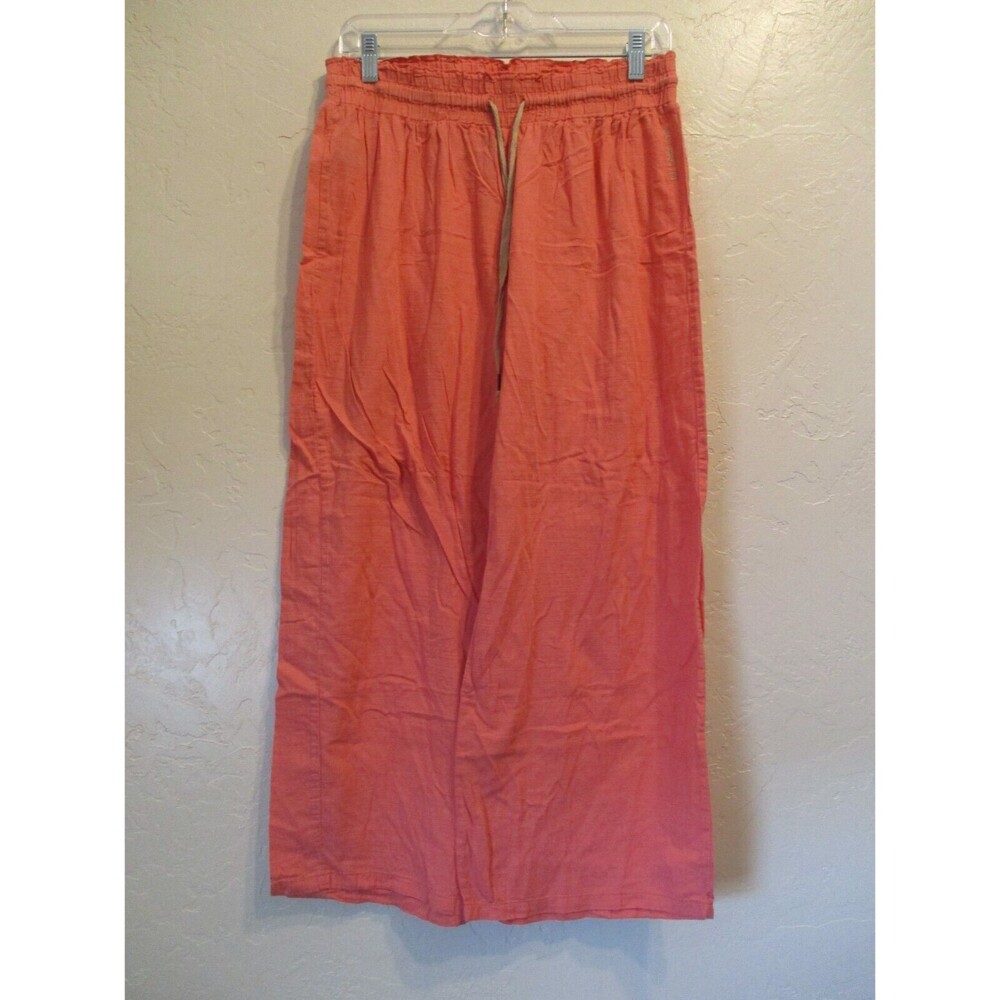 Billabong Womens Sz 10 Woven Pants Pink Elastic Waist Pull On Lightweight